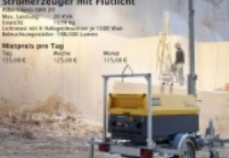 Stromerzeuger mit Flutlicht Atlas Copco QAX 20 Aalen