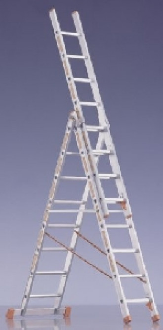 Alu-Leiter 10 m Mehrzweck 3-tlg 3 x 14 