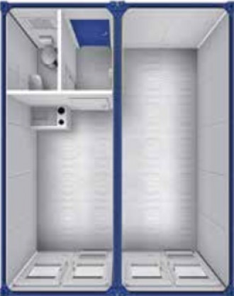 Doppelcontainer mit Küche und WC 