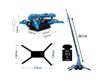 Minikran MRK 230 - 10 t Traglast