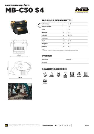 MB C50 Brecherlöffel | Backenbrecherlöffel | 6,5-10t Minibagger