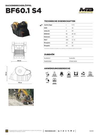 MB BF60 Brecherlöffel | Backenbrecherlöffel für 10-18t Bagger
