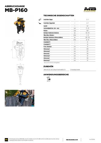 MB P160 Abbruchzange | Abbruchschere | Betonzange | 1,5-3t Bagger