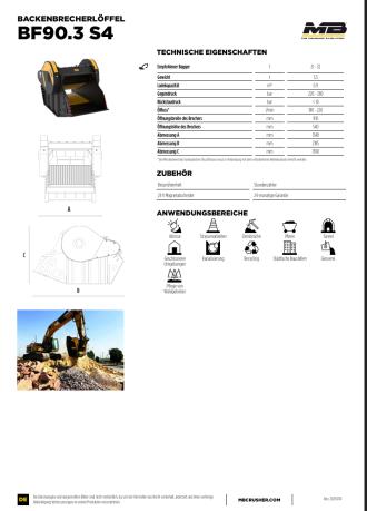 MB BF90 Backenbrecherlöffel | Brecherlöffel | 21-32t Bagger
