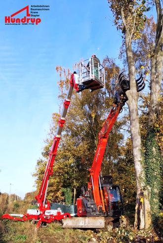 Gummikettenbühne Leo30T+: 30 m Arbeitshöhe | 16 m Reichweite | Elektro/Diesel