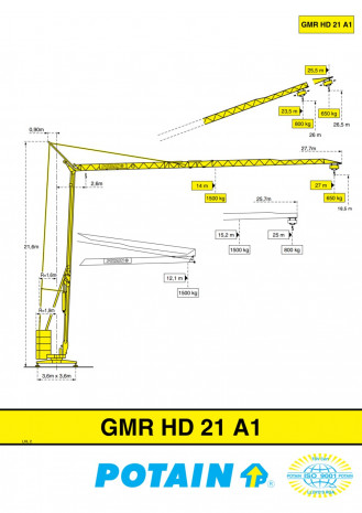 Turmdrehkran POTAIN Unterdreher HD 21 A1 Leipzig