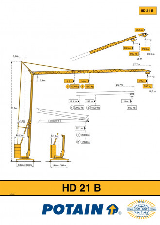 Turmdrehkran POTAIN Unterdreher HD 21 B Leipzig