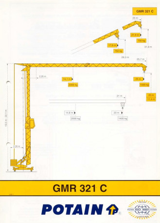 Turmdrehkran POTAIN Unterdreher GMR 321 C Leipzig