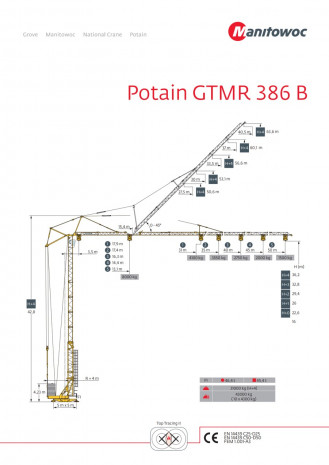 Turmdrehkran POTAIN Unterdreher GTMR 386 B Leipzig