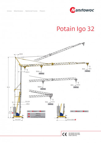 Turmdrehkran POTAIN Manitowoc Unterdreher IGO 32 