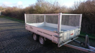 Tandem Anhänger 3000 kg Ges. Gew. mit Gitteraufsatz 
