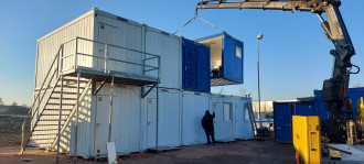Sanitärcontainer Containex mit Sanitärmodul 6 Meter