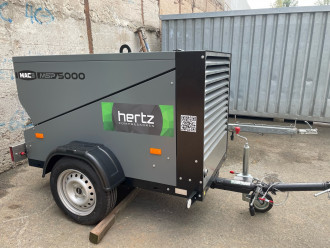 Trockeneisstrahlgerät IC110E Plus mit 5m³ Diesel Schraubenkompressor