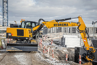 Mobilbagger Hydrema MX 14 Verstellausleger & Schild & Pratzen Saarbrücken