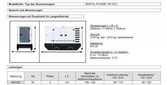 Stromaggregat SDMO R110C3 