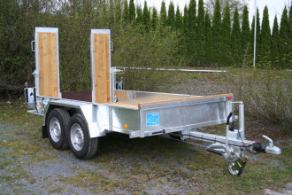 Przyczepa maszyny budowlane Blomenröhr tandem mini niskopodwoziowa 428/2750 