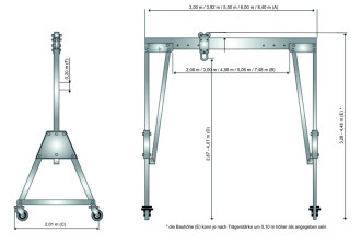 Aluminiowa suwnica bramowa Reid WLL 3000 kg Portal30