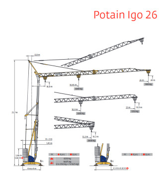 Potain IGO 26 - Schnellbaukran / Untendreher Dresden