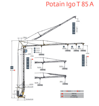 Potain IGO T85A - Schnellmontagekran / Untendreher Dresden