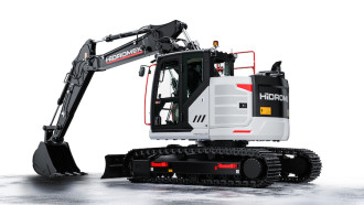 Koparka gąsienicowa Hidromek HMK 145 LC SR Extreme Compact z regulowanym wysięgnikiem i krótkim lemieszem gąsienicowym 
