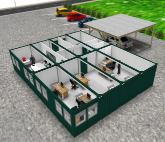 Bürocontainer 20' mit/ohne Einrichtung