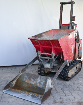 Kettendumper Minidumper mit Hochkippfunktion und Selbstladefunktion Gummiketten Hinowa HS