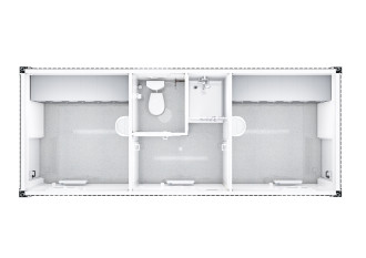 WC-/Dusch-Container Schwarz-Weiß Schleusencontainer Sanitärcontainer