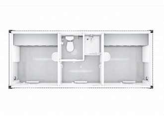 WC-/Dusch-Container Schwarz-Weiß Schleusencontainer Sanitärcontainer