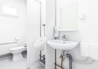 Sanitärcontainer WC-Container D/H mit Flur/Miniküche