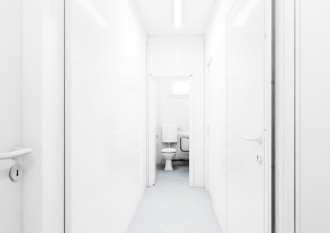 Sanitärcontainer WC-Container D/H mit Flur/Miniküche