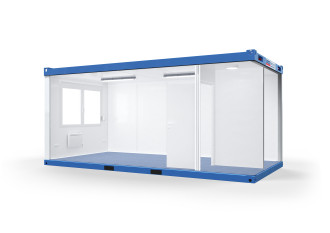 Raumcontainer mit Windfang 6 x 3 m Raum- & Bürocontainer