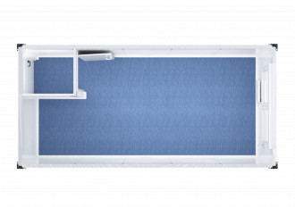 Raumcontainer mit Windfang 6 x 3 m Raum- & Bürocontainer