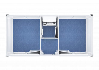 Raumcontainer raumgeteilt mit WF 6 x 3 m Raum- & Bürocontainer