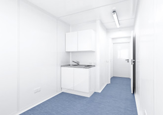 Raumcontainer mit WC/DU/Miniküche Raum- & Bürocontainer 20 ft