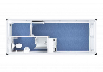 Raumcontainer mit WC/DU/Miniküche Raum- & Bürocontainer 20 ft
