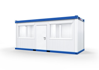 Raumcontainer raumgeteilt mit Windfang Raum- & Bürocontainer 20 ft