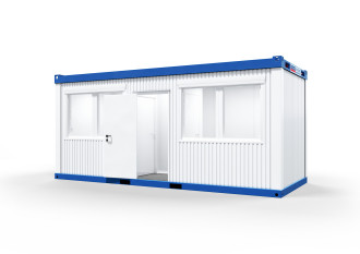 Raumcontainer raumgeteilt mit Windfang Raum- & Bürocontainer 20 ft
