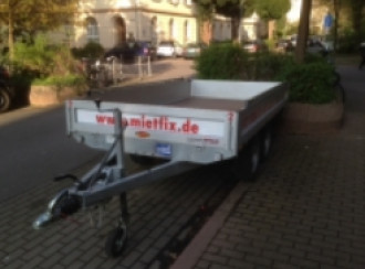 Tandem-Anhänger 2000 kg Ges.-Gew., bis 80km/h, Hochlader 306x165cm Ladefläche, offen 