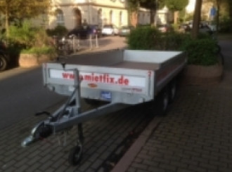 Tandem-Anhänger 2000 kg offen Ges.-Gew. bis 100km/h, Hochlader 306x165cm Ladefläche 