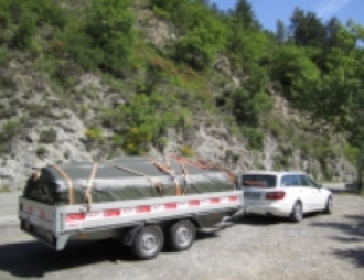 Tandem-Anhänger 2700 kg Ges.-Gew. Hochlader 414x180cm Ladefläche 