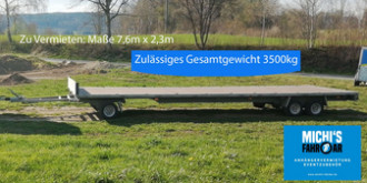 Drehschemelanhänger 3500 kg Ges.-Gew.  Nutzlast 2500 kg 
