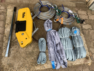 Greifzug Seilzug Set bis 3,2 to, inkl. 16 mm Stahlseil 20 m + 20 m Verlängerung + Rundschlingenset 4 to, Yaletrac ST 
