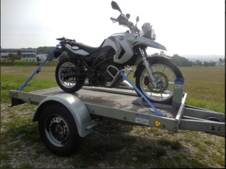 Einachsanhänger für 1 Motorrad ungebremst Ausstattung / Ges.-Gew. 750 kg Nutzlast: 600 kg 