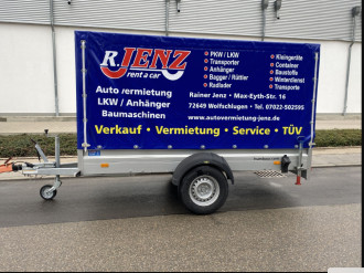 Anhänger Pritsche Plane Ges.-Gew.: 1.500 kg Nutzlast: 1.150 kg  100 KM Zulassung Göppingen