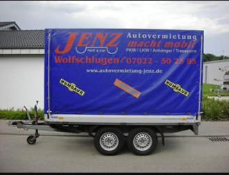 Anhänger Pritsche Plane Ges.-Gew.:  2.500 kg Nutzlast: 1.975 kg 100 km Zulassung Göppingen