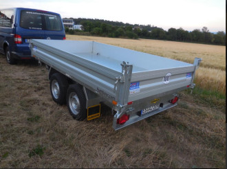 Kippanhänger 3-SeitenGes.-Gew.: 3.500 kg Nutzlast: 2.500 kg 100 km Zulassung