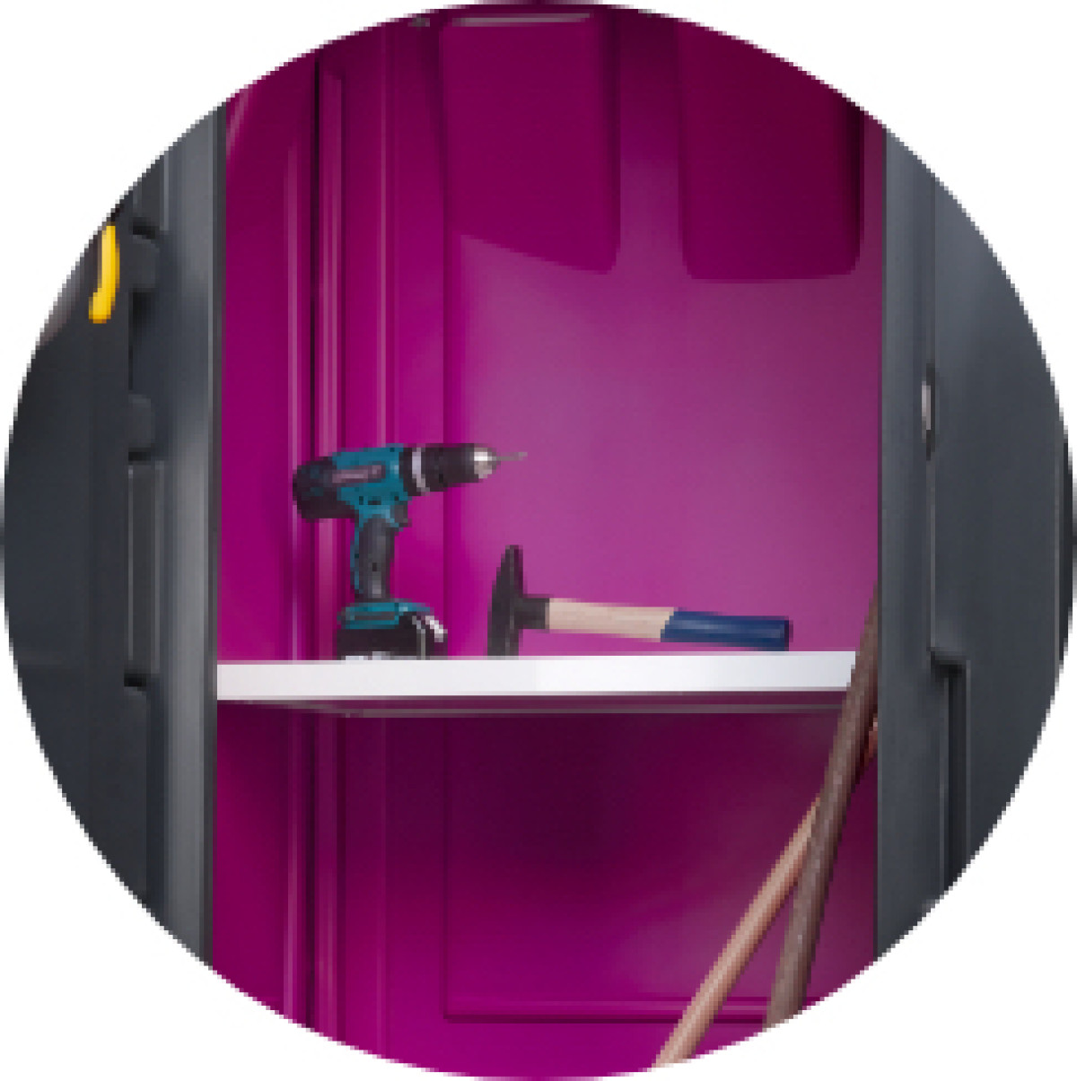 Toilettenkabine Lagerwölkchen Baustellentoilette