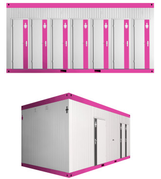 Toilettencontainer Wolke Maxi 7x Damen & 2x Herren + Urinale 
