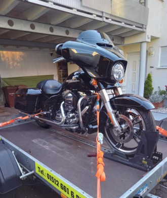 Motorradanhänger 1300kg, bis 100km/h bis 2 Motorräder Absenkanhänger