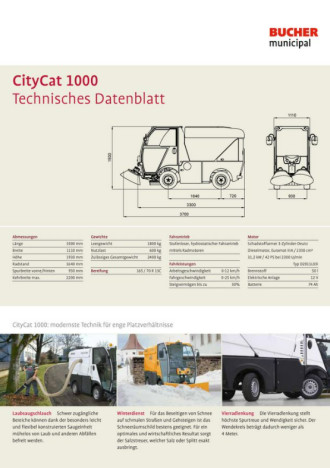 Bucher CityCat 1000 Saug Kehrmaschine